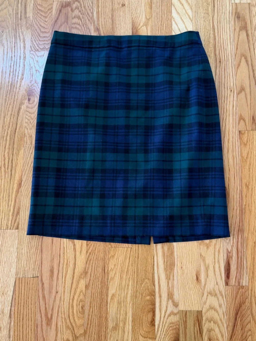 J. Crew Navy & Green Plaid Pencil Skirt